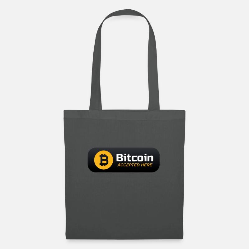 bitcoin accepted here - Stoffbeutel - Graphite
