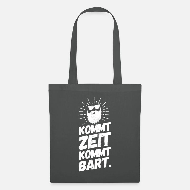 Bart bärtig Vollbart Lustige Sprüche Zeit - Stoffbeutel - Graphite