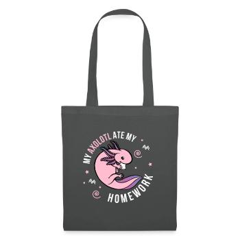 Axolotl étudiant écolière inscription école primaire - Sac en tissu - gris graphite - Devant
