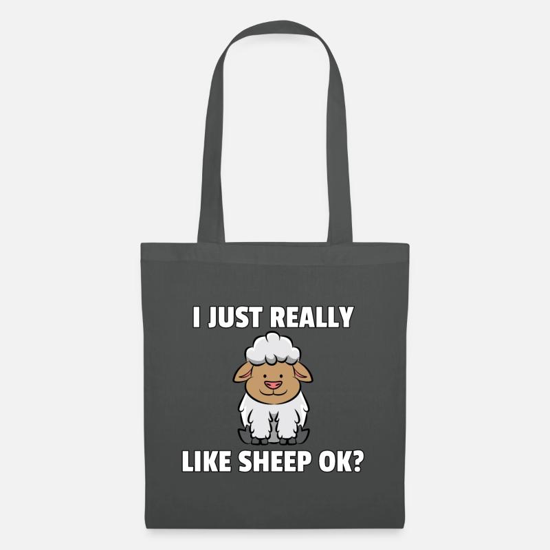 Schaf Hausschaf Lamm Bock Süßes Lustiges Geschenk - Stoffbeutel - Graphite