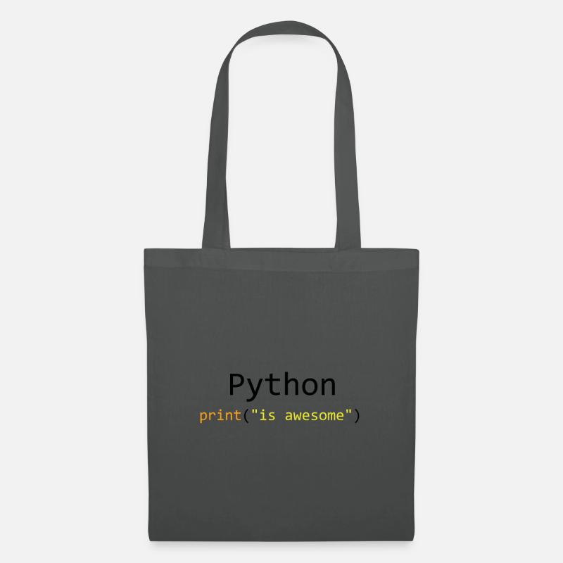 Python is awesome - Sac en tissu - gris graphite