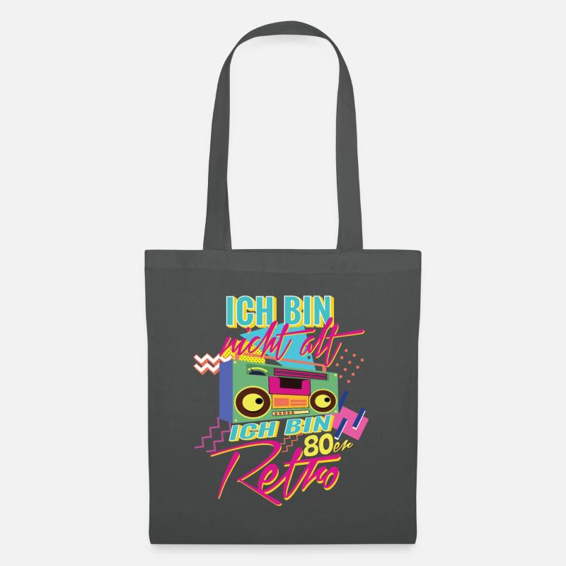Geboren in den 80er Ich bin Retro - Stoffbeutel - Graphite