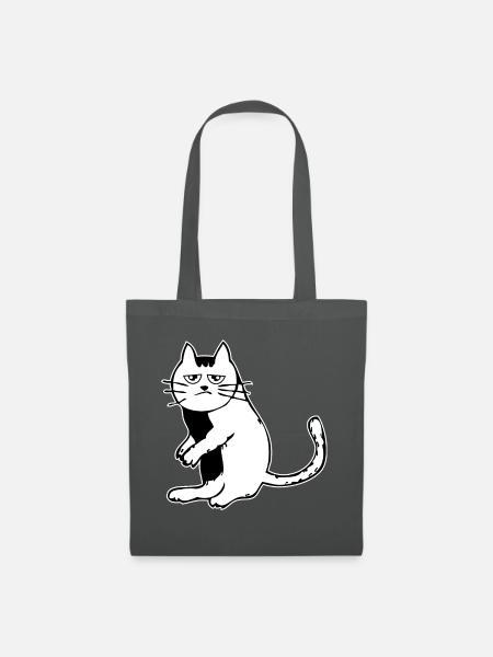 katze müde - Stoffbeutel - Graphite