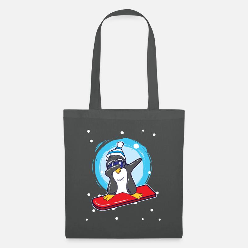 Snowboard Dab Pinguin Dabbing - Stoffbeutel - Graphite