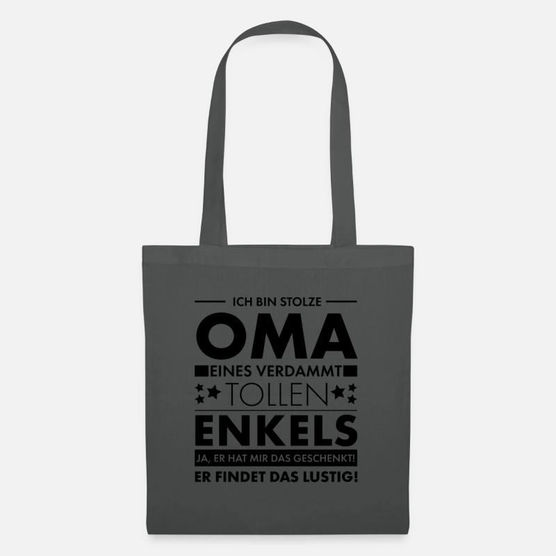 Stolze Oma Toller Enkel Geschenk - Stoffbeutel - Graphite