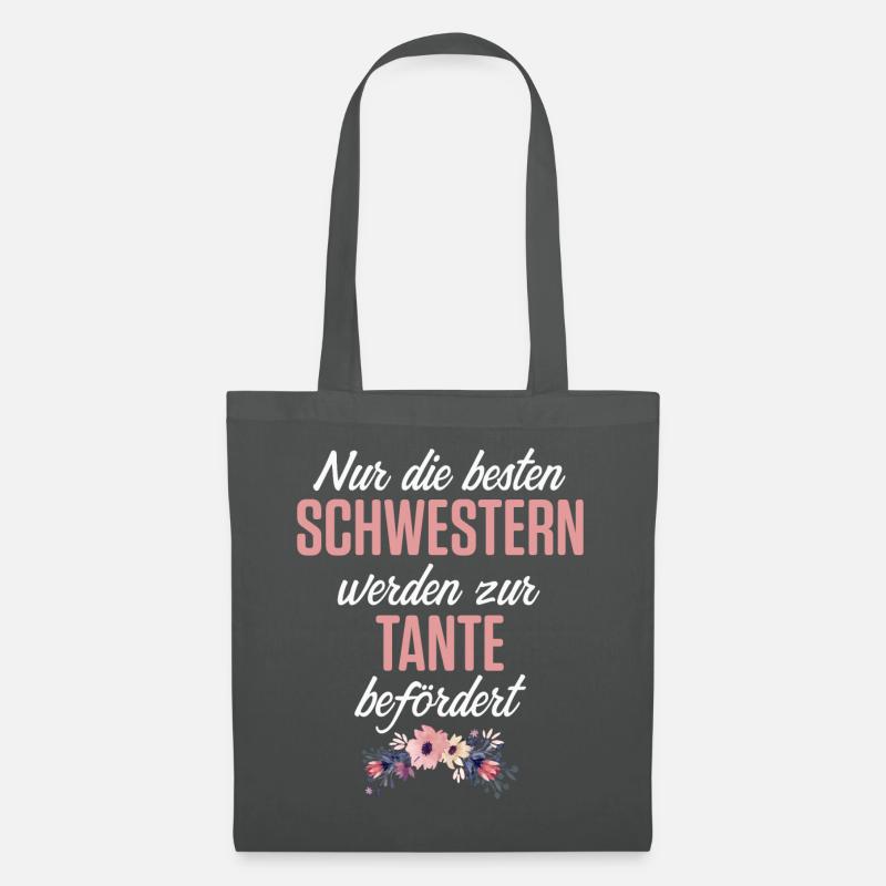 Beste Schwester zur Tante befördert Geschenk - Stoffbeutel - Graphite