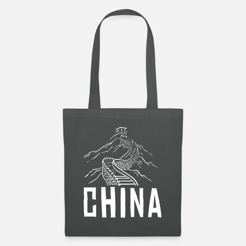 China Große Mauer - Stoffbeutel - Graphite