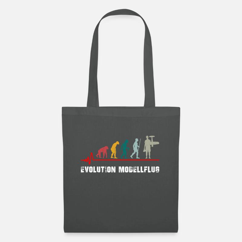 Modellflug Evolution Retro Vintage Geschenk - Stoffbeutel - Graphite