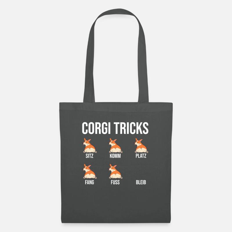 Lustiges Welsh Corgi Geschenk - Stoffbeutel - Graphite