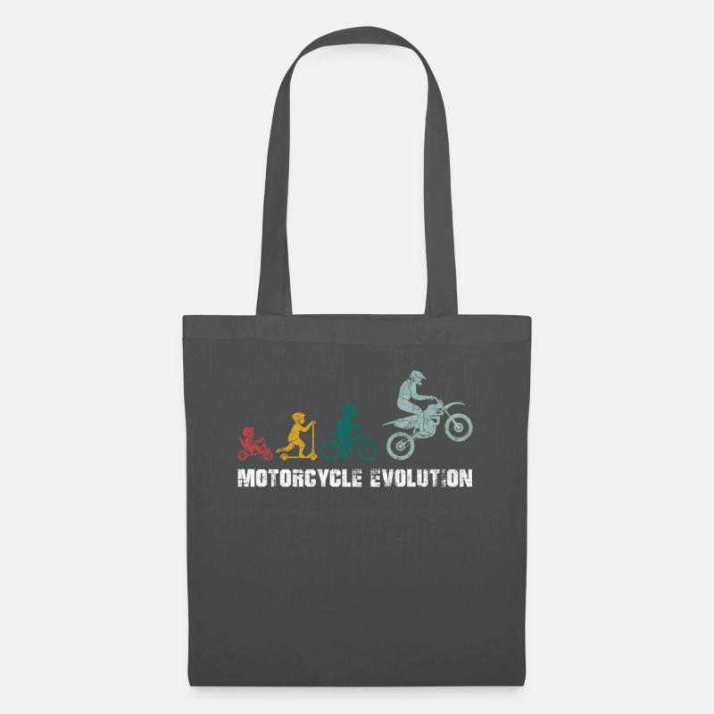Motorrad Evolution Motocross Biker Geschenk Vintag - Stoffbeutel - Graphite