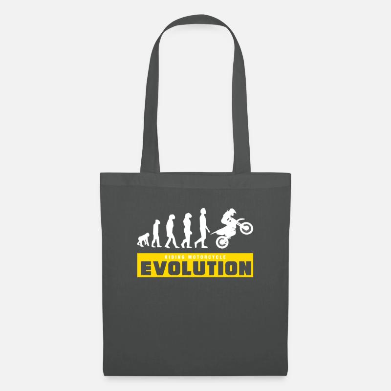 Riding Mototcycle Evolution - Tote Bag - graphite grey