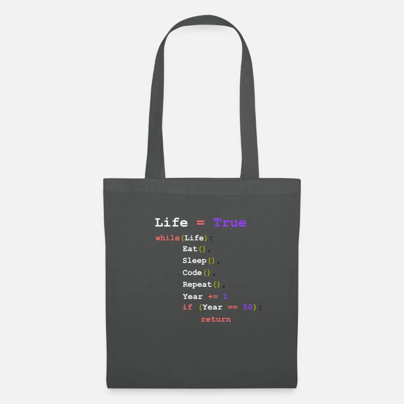 Eat Sleep Code Repeat - Programmierer - Stoffbeutel - Graphite