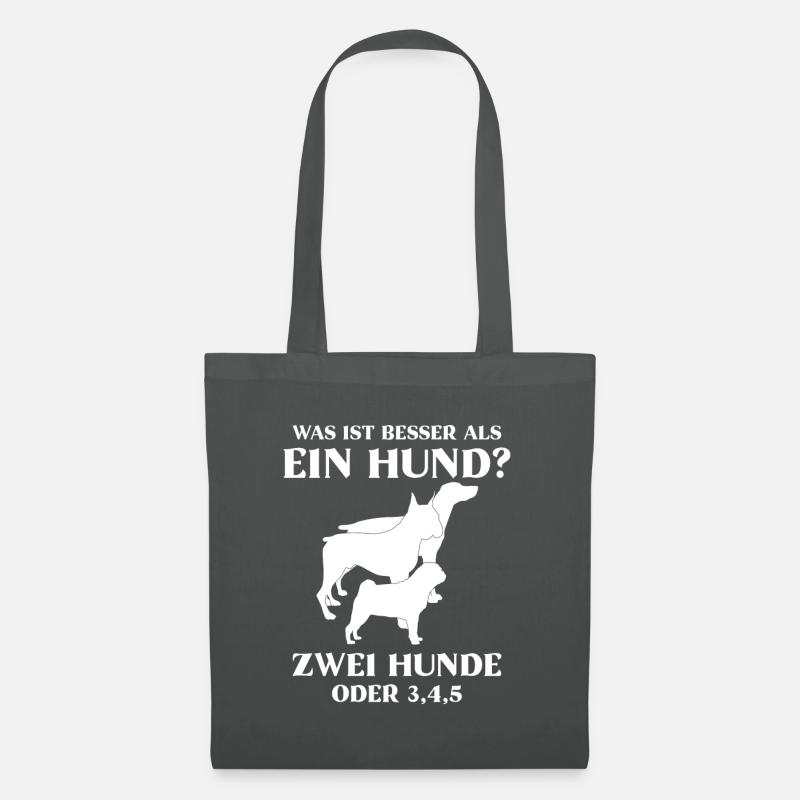 Was ist besser 1 hund oder 2 - Stoffbeutel - Graphite