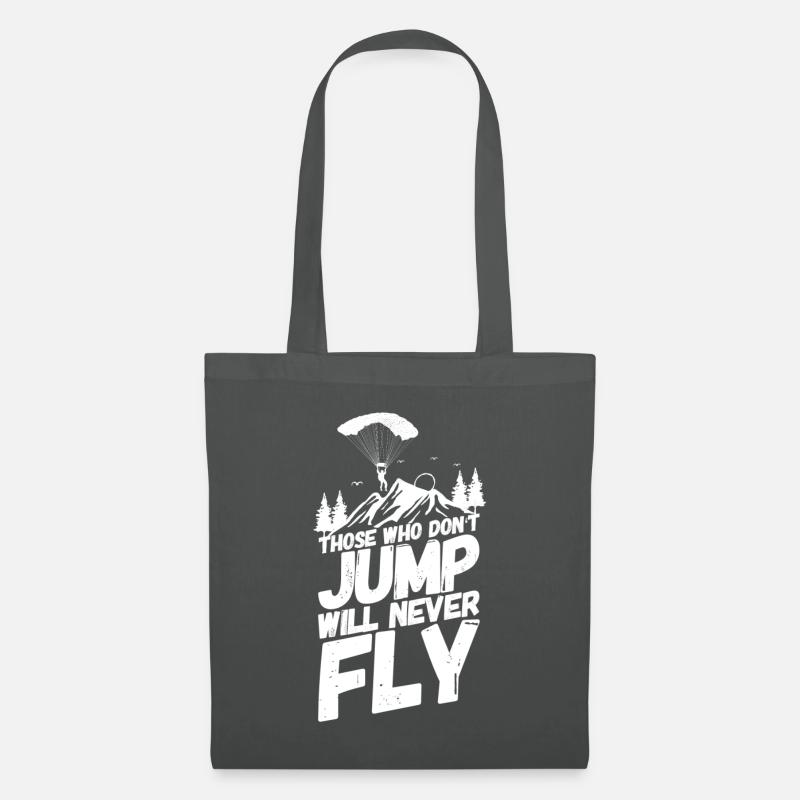 Fallschirm Skydiving Fliegen - Stoffbeutel - Graphite