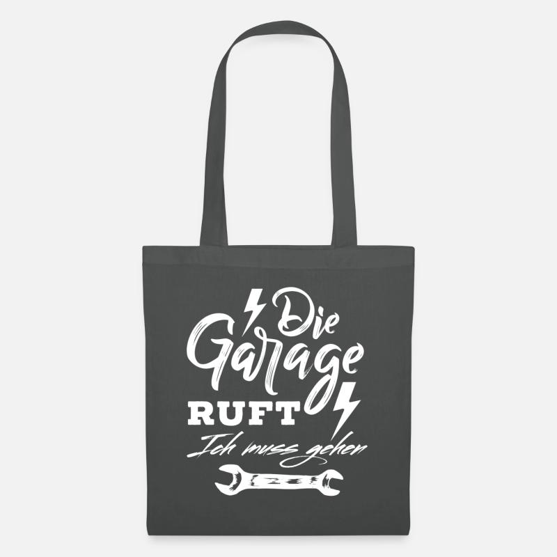 Die Garage ruft ich muss gehen - Stoffbeutel - Graphite
