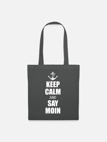 Keep calm and say Moin - Stoffbeutel - Graphite