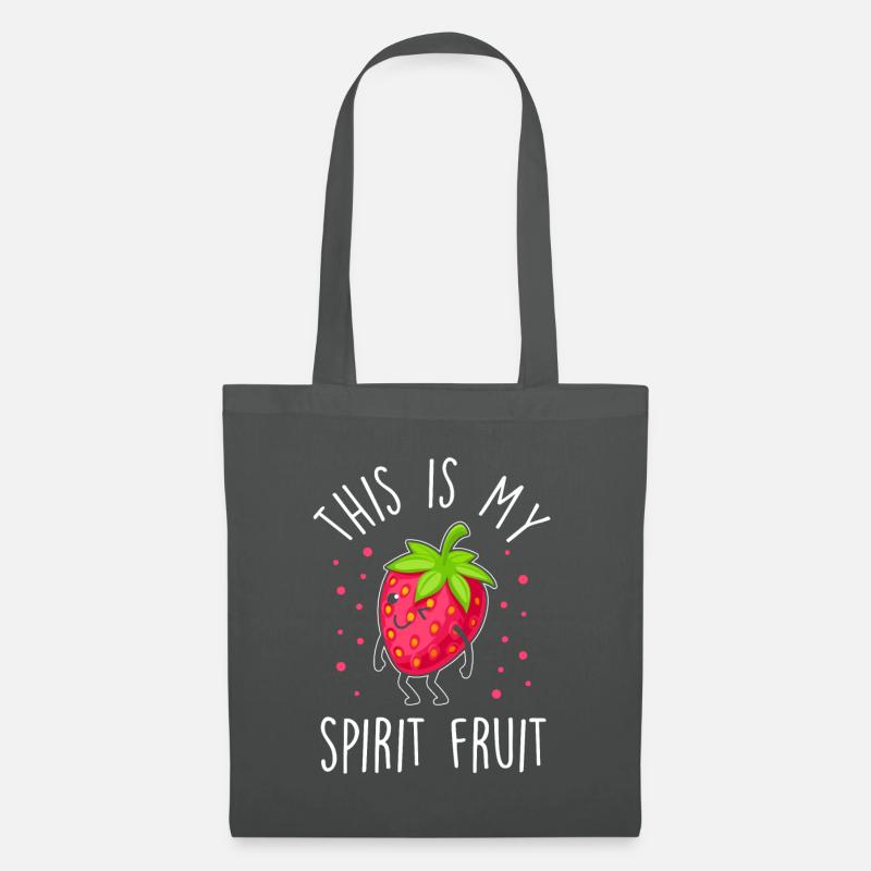 Erdbeere lustiger Spruch - Stoffbeutel - Graphite