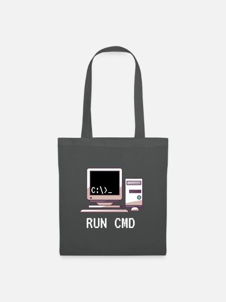 Console Funny Nerd Run CMD - Stoffbeutel - Graphite
