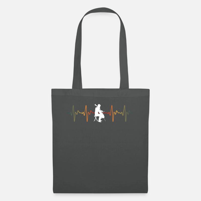 Retro Cellist Tshirt - Stoffbeutel - Graphite