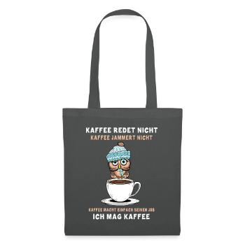 Kaffee Redet Nicht Eule - Nachteule Eulencafe - Stoffbeutel - Graphite - Vorne