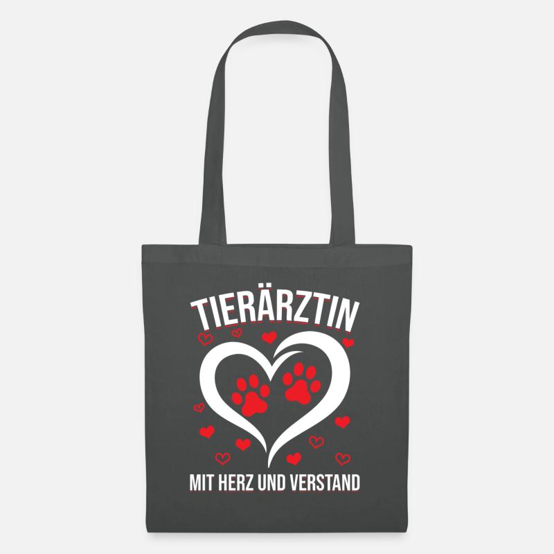Tierärztin Geschenk - Stoffbeutel - Graphite