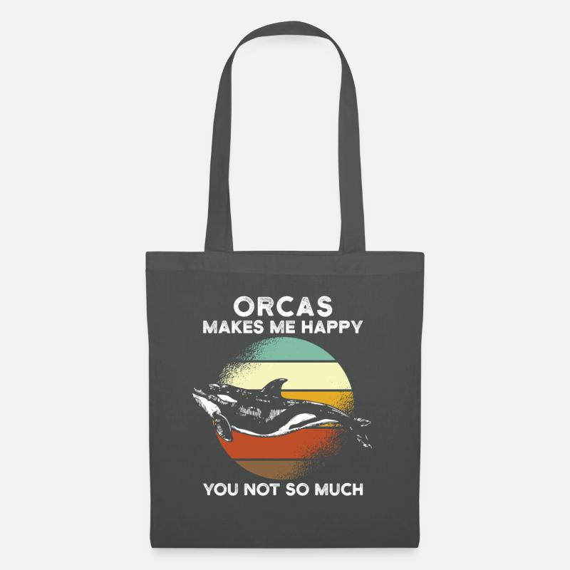 Orcas make me happy - Stoffbeutel - Graphite