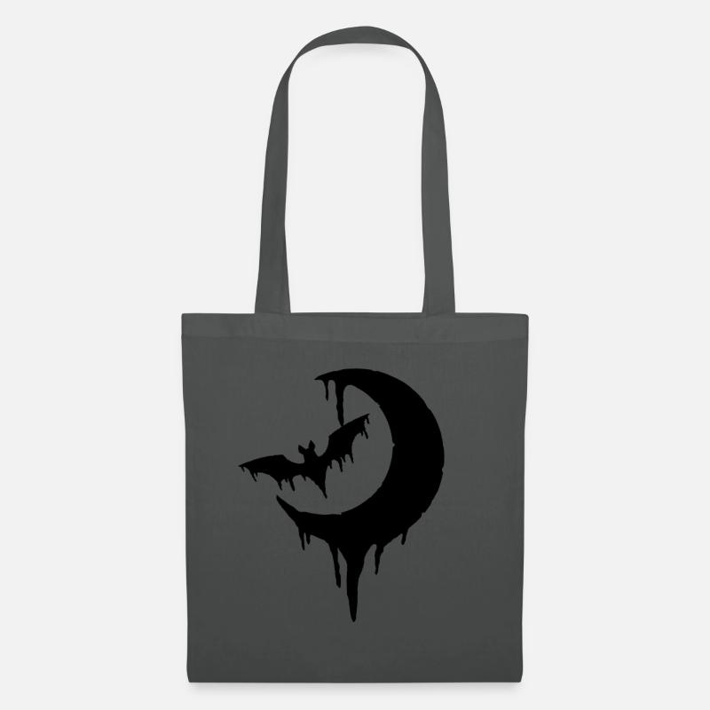 Fledermaus mit Halbmond - Stoffbeutel - Graphite