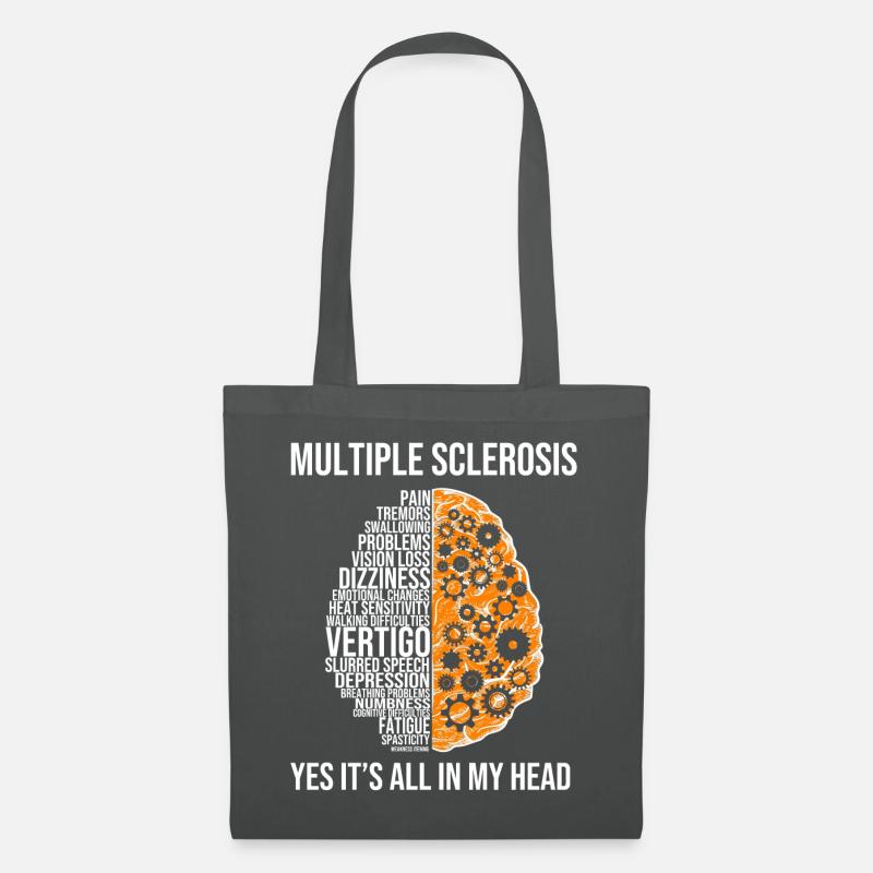 Multiple Sclerosis Awareness Orange Bow - Tote Bag - graphite grey