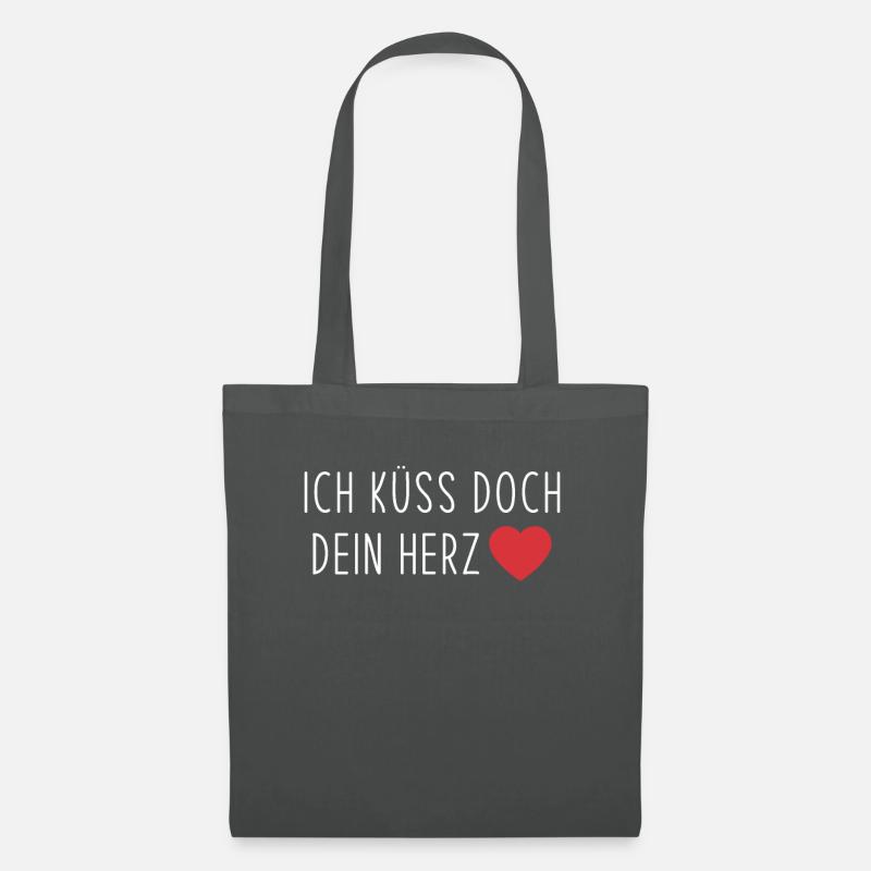 Ich küss doch dein Herz - Stoffbeutel - Graphite
