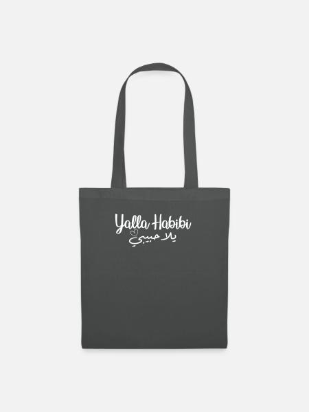 Yalla Habibi Arabic Calligraphy Muslim Honeymoon - Stoffbeutel - Graphite