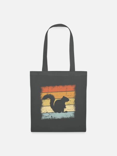 Eichhörnchen Retro Design - Stoffbeutel - Graphite