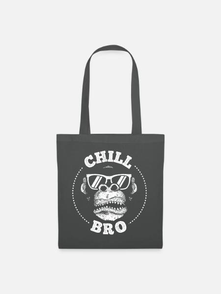 Chill Bro - Cooler Affe mit Sonnebrille Geschenkid - Stoffbeutel - Graphite
