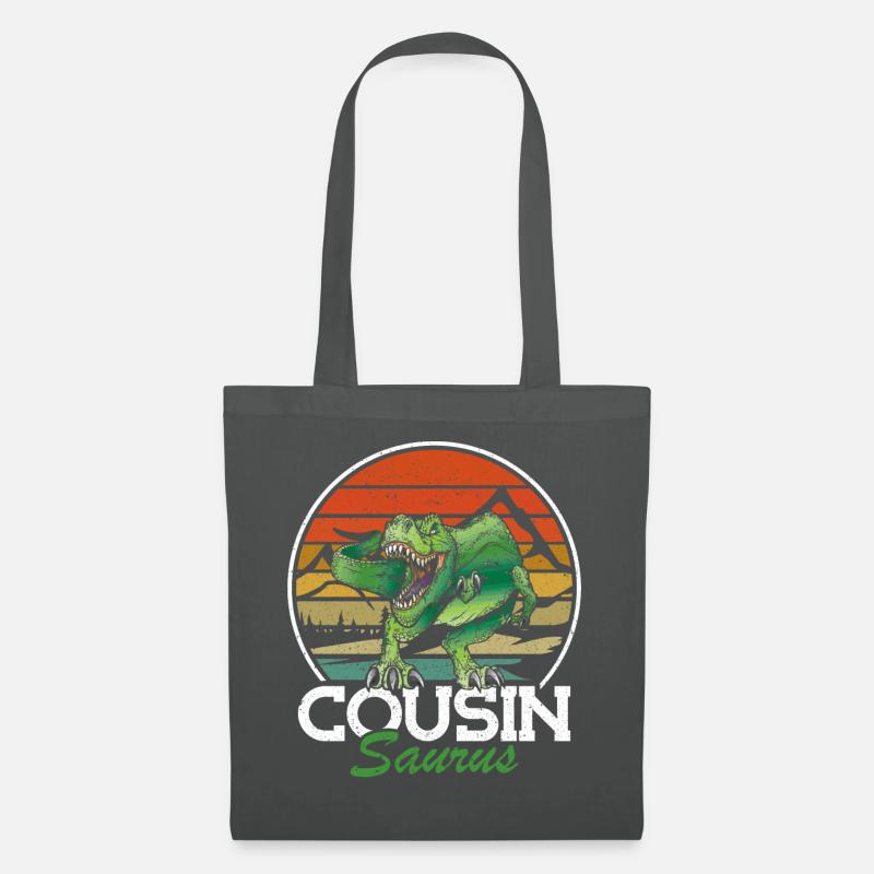 Cousin-Saurus T Rex Dinosaurier Cousin Saurus Jung - Stoffbeutel - Graphite