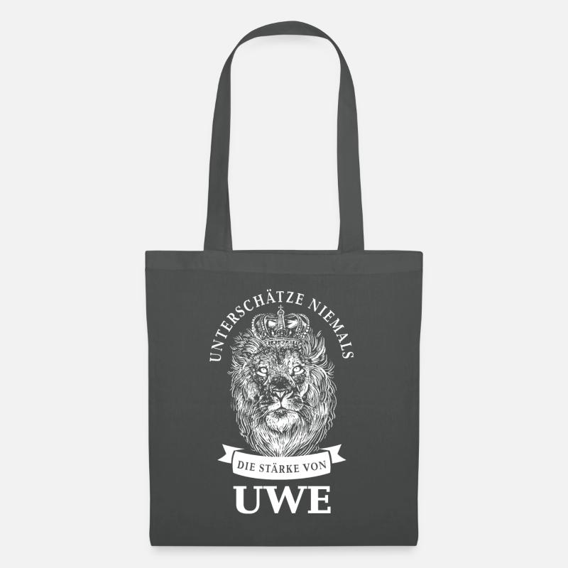 Uwe Geschenk Name Löwe - Stoffbeutel - Graphite