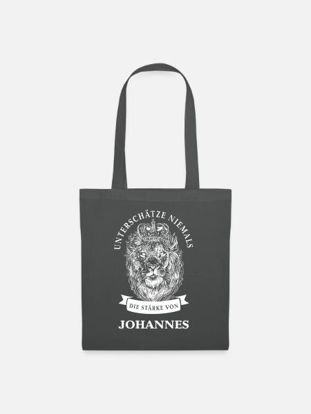 Johannes Geschenk Name Löwe - Stoffbeutel - Graphite