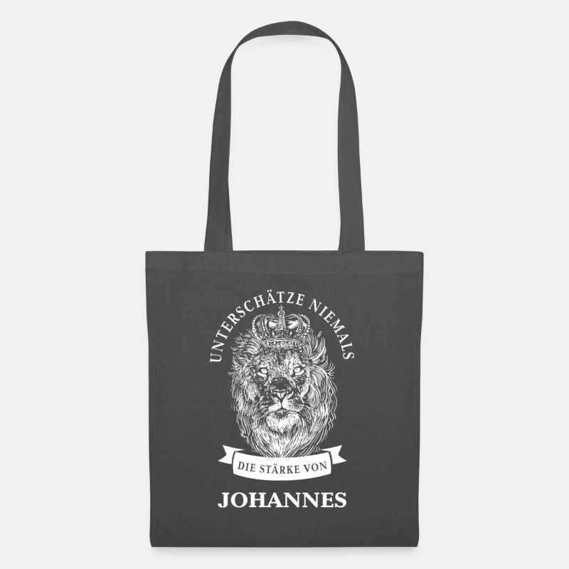 Johannes Geschenk Name Löwe - Stoffbeutel - Graphite