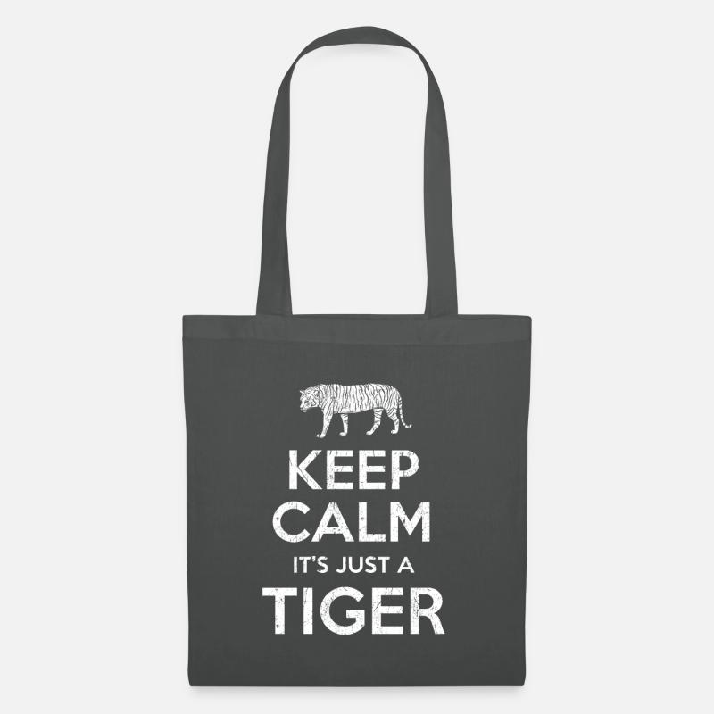 Keep Calm Tiger - Stoffbeutel - Graphite