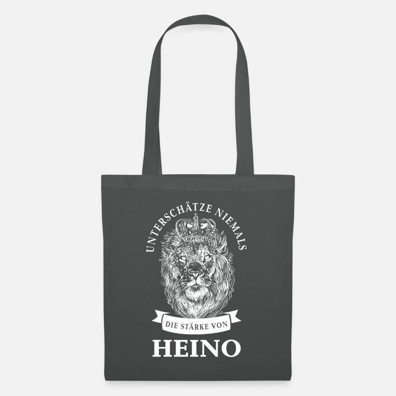 Heino Geschenk Name Löwe - Stoffbeutel - Graphite