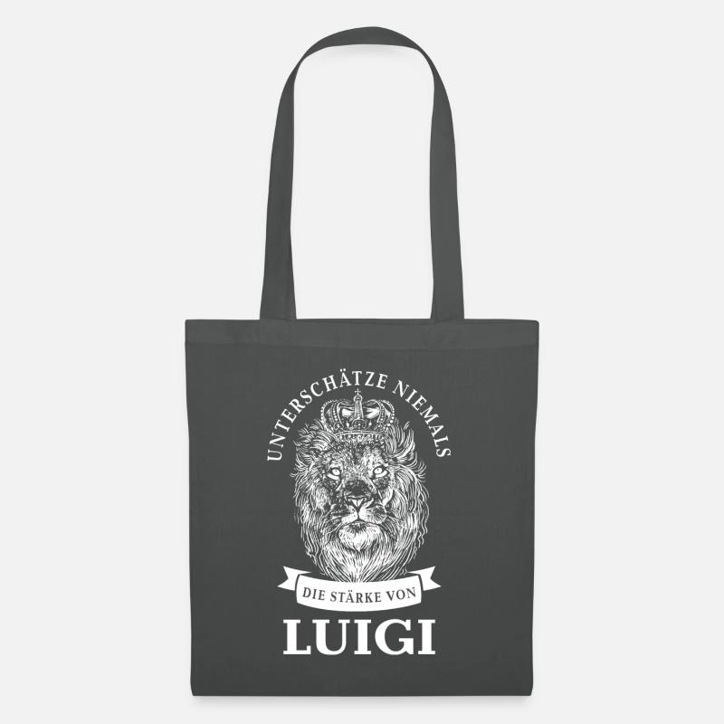 Luigi Geschenk Name Löwe - Stoffbeutel - Graphite