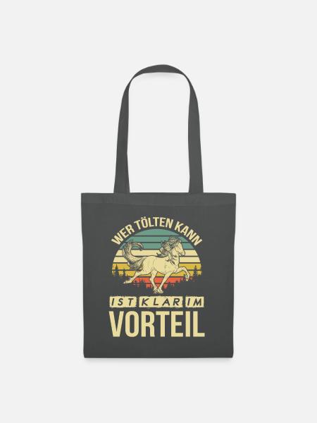 Islandpferd Reiterin Tölt Pferd tölten - Stoffbeutel - Graphite