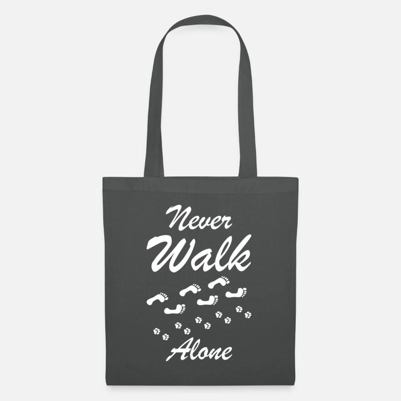 Never walk alone Hunde Geschenk - Stoffbeutel - Graphite