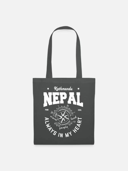 Kathmandu - Nepal - Stoffbeutel - Graphite