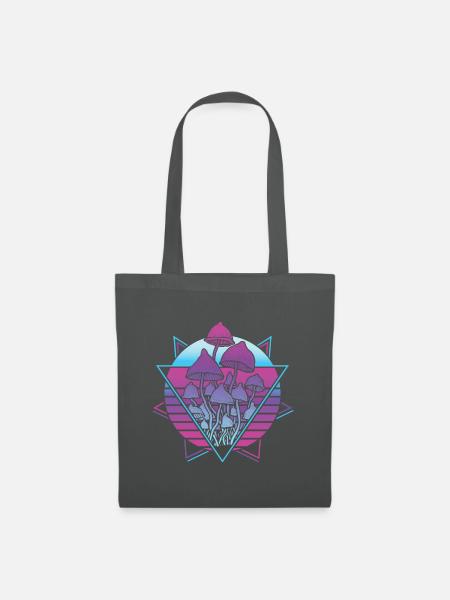 Pilze Vaporwave - Stoffbeutel - Graphite