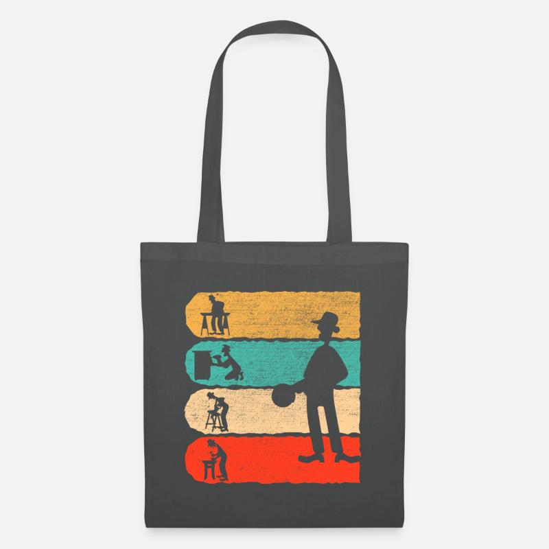 Tischler Retro Geschenk - Stoffbeutel - Graphite