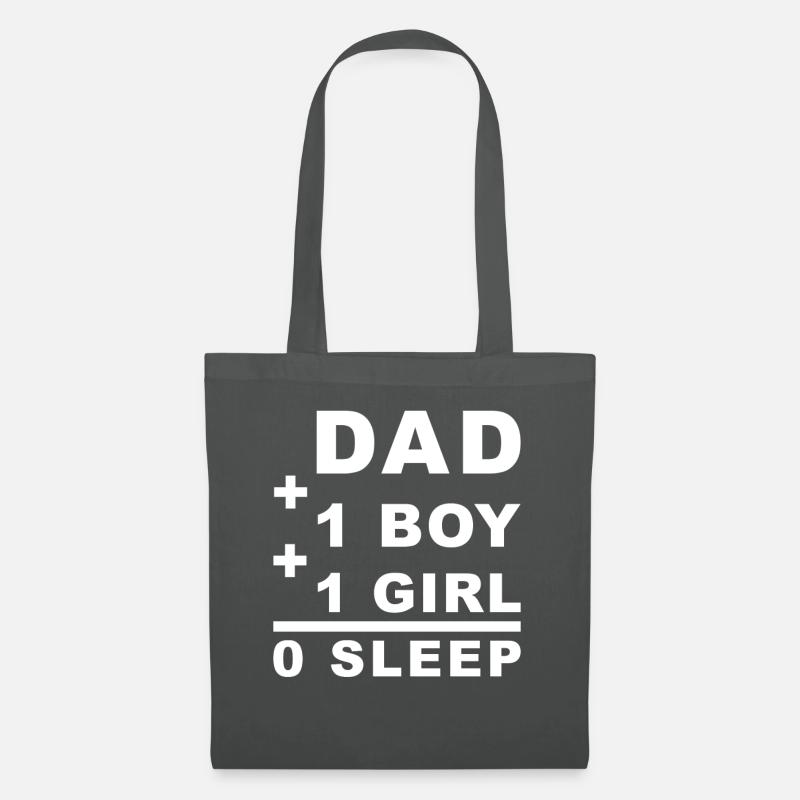Papa ein Sohn eine Tochter kein Schlaf - Stoffbeutel - Graphite