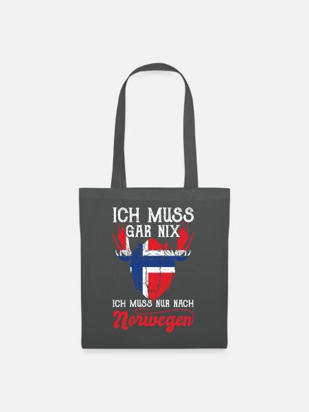 Oslo Ich muss gar nix ich muss nur nach Norwegen - Stoffbeutel - Graphite