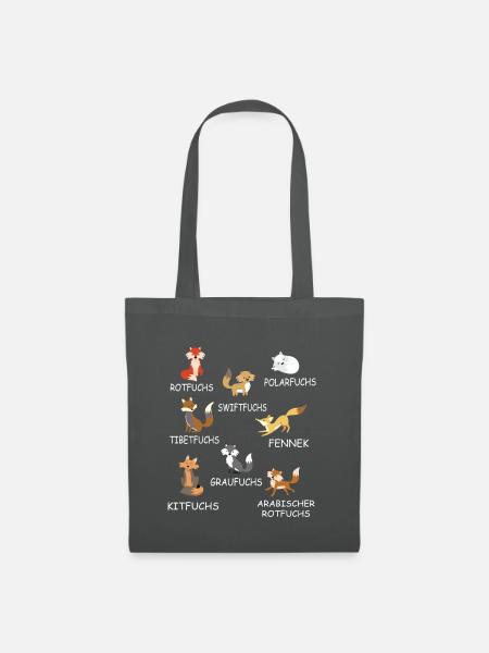 Fuchs Arten Füchse Geschenk Fuchsliebhaber Tier - Stoffbeutel - Graphite