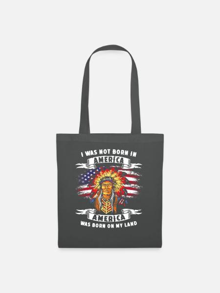 Indianer USA Spruch - Stoffbeutel - Graphite