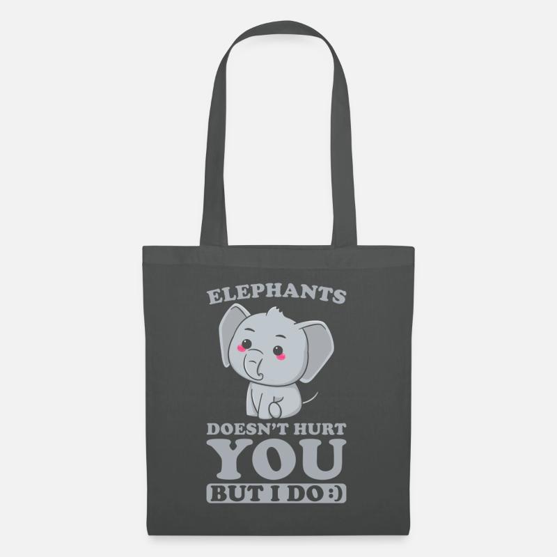 Elephants doesnt hurt you but I do - Stoffbeutel - Graphite