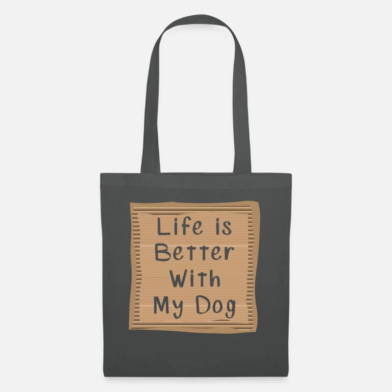 Hunde Spruch - Stoffbeutel - Graphite